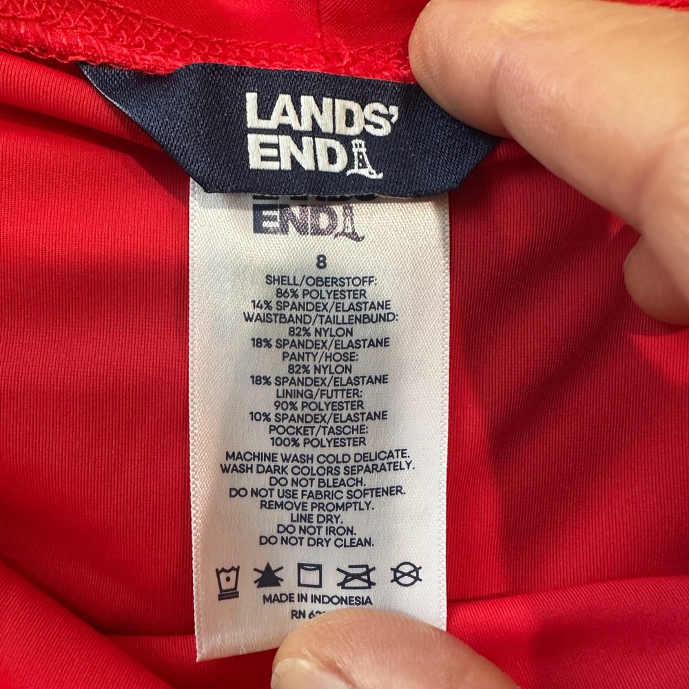 Lands’ End Red Bermuda Shorts Quick Dry/Swim Size 8 - Picture 4 of 10